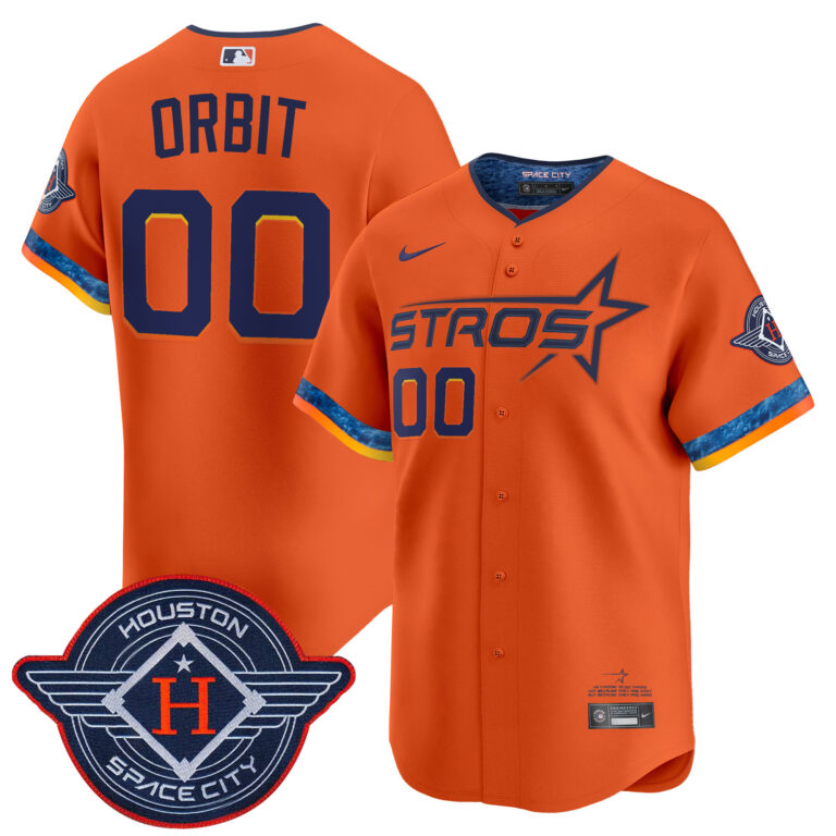 Men Custom Houston Astros orange 2025 City Connect Vapor Limited Stitched Jersey